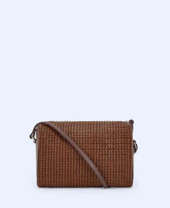 Adolfo Dominguez Bolsos>Bandolera Mediana Reciclada Trenzada Chocolate