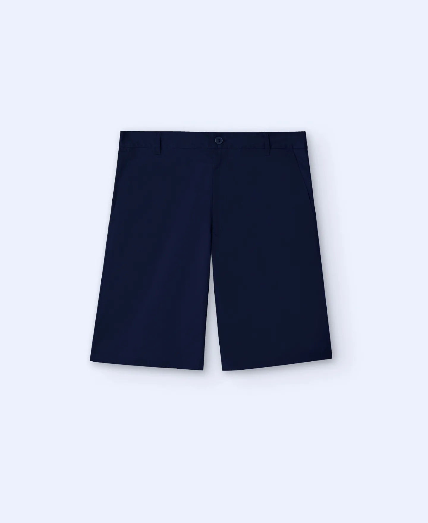 Adolfo Dominguez Pantalones>Bermuda En Popelin De Algodon Azul Marino