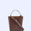 Adolfo Dominguez Bolsos>Bolso Cubo Made In Spain En Piel Chocolate