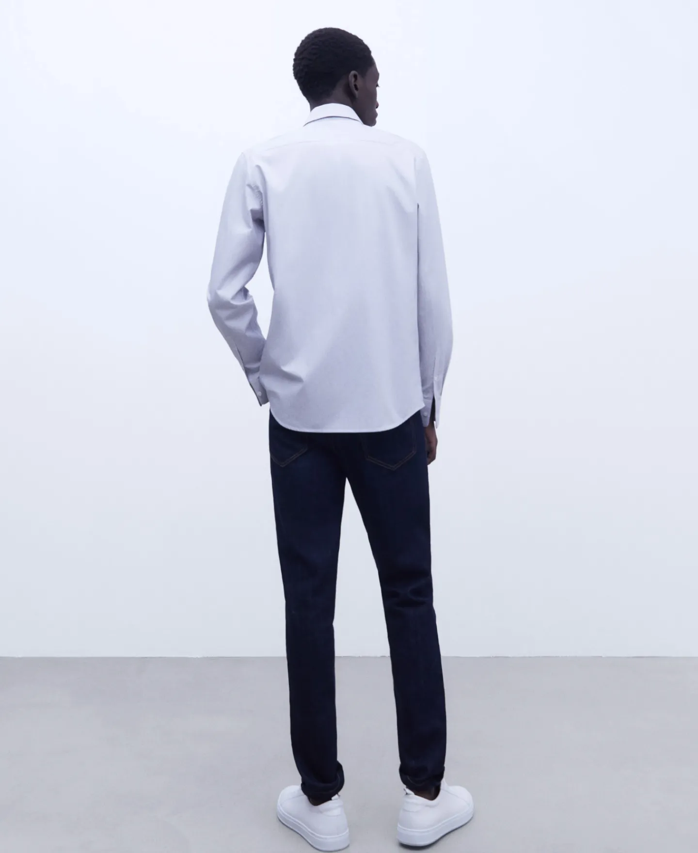 Adolfo Dominguez Camisas>Camisa Cuello Solapa Rayas Blanco/Gris