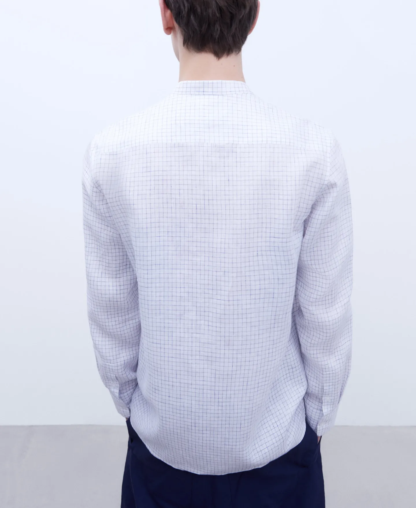 Adolfo Dominguez Camisas>Camisa En Lino Europeo Blanco/Azul