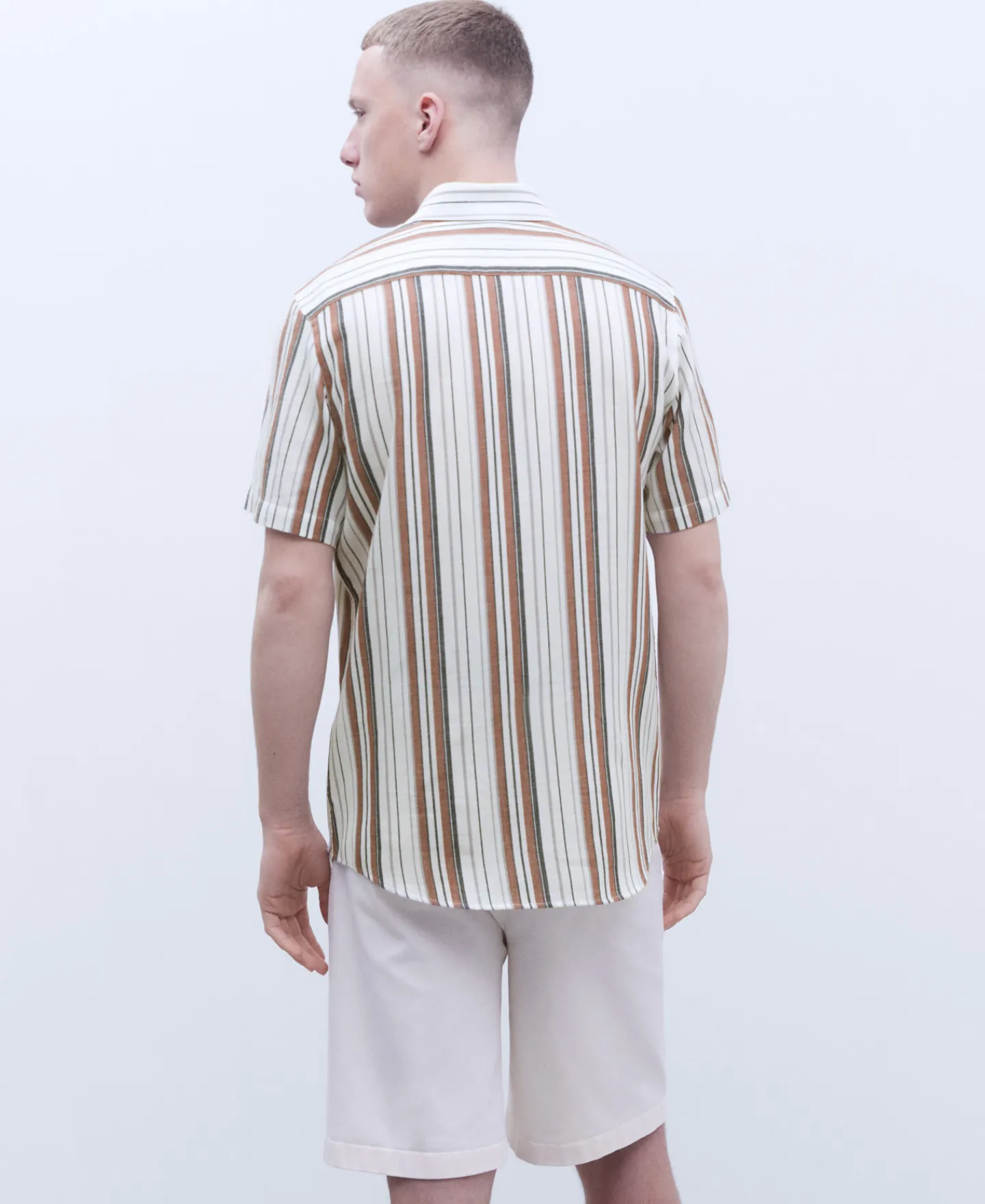 Adolfo Dominguez Camisas>Camisa Manga Corta Rayas Rayas Blanco/Rojo