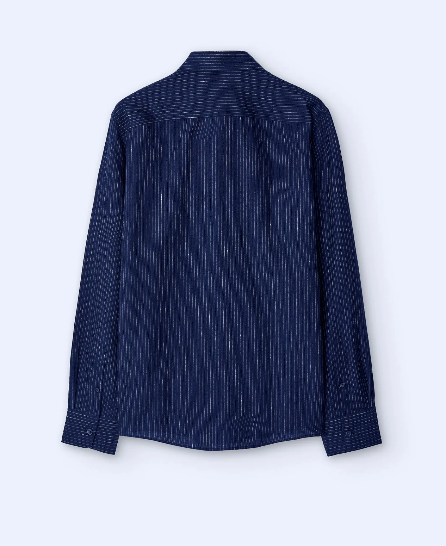 Adolfo Dominguez Camisas>Camisa Rayas En Lino Responsable Europeo Azul Rayas