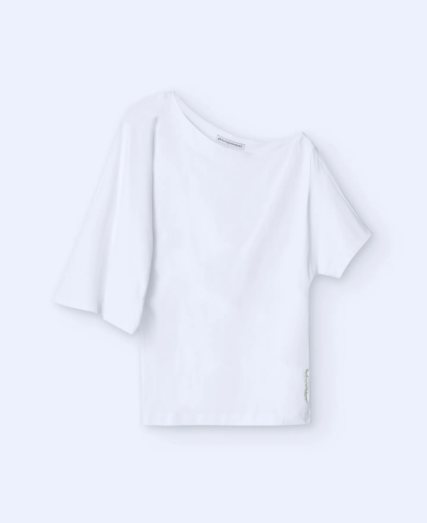 Adolfo Dominguez Camisetas>Camiseta Asimetrica Con Manga Japonesa Blanco