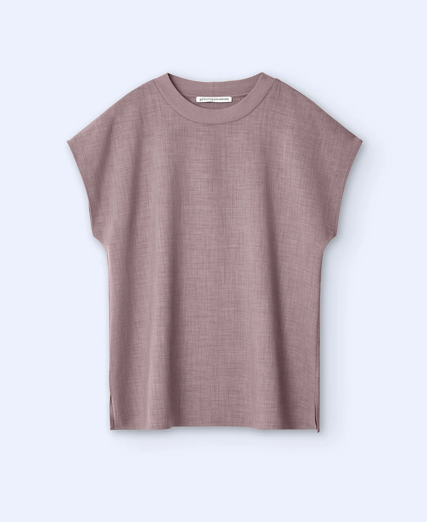 Adolfo Dominguez Camisetas>Camiseta Con Aberturas Laterales Camel/Marron
