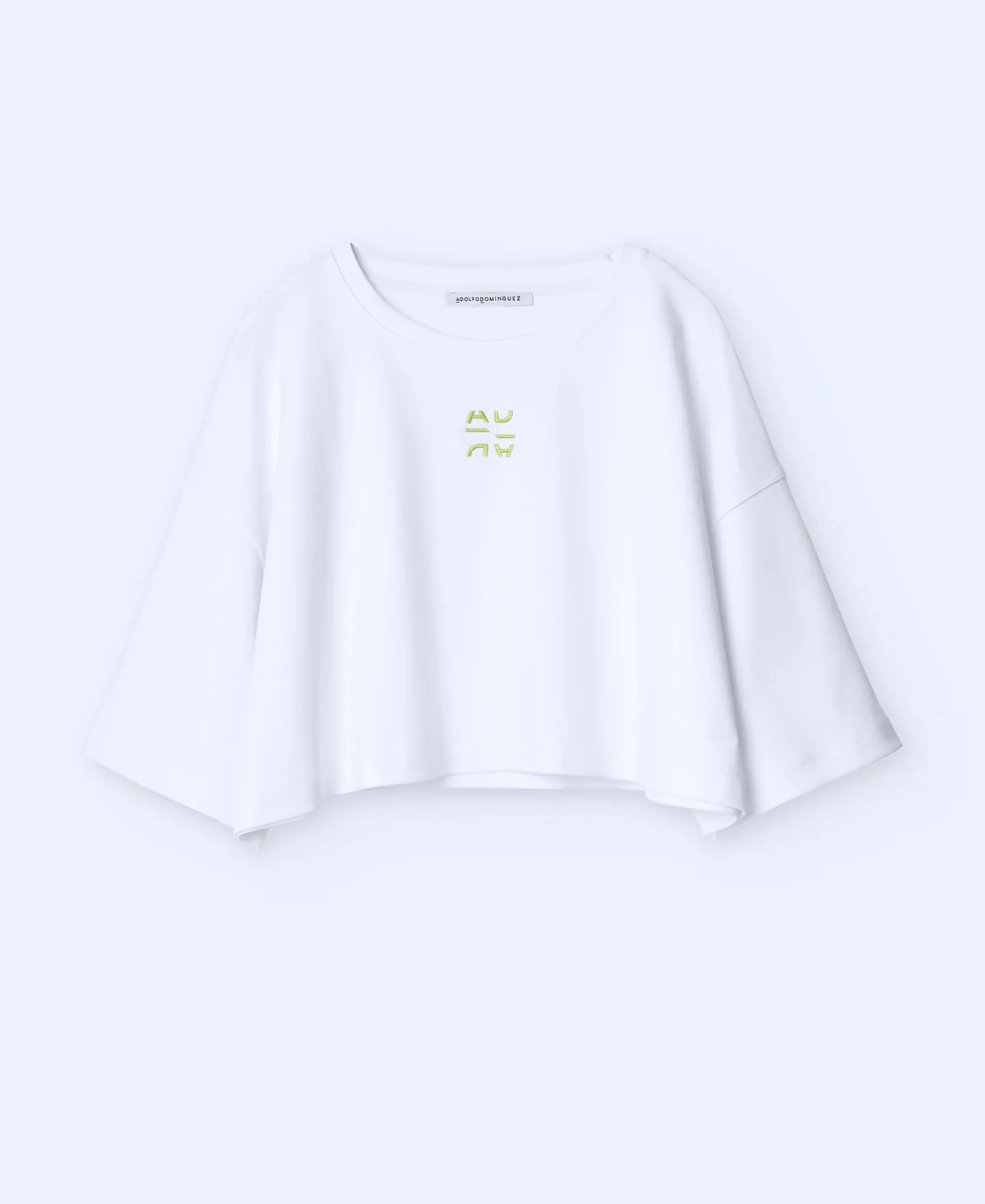 Adolfo Dominguez Camisetas>Camiseta Cropped En Algodon Blanco