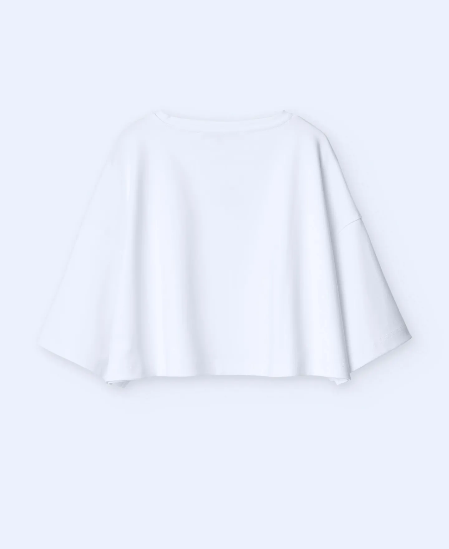 Adolfo Dominguez Camisetas>Camiseta Cropped En Algodon Blanco