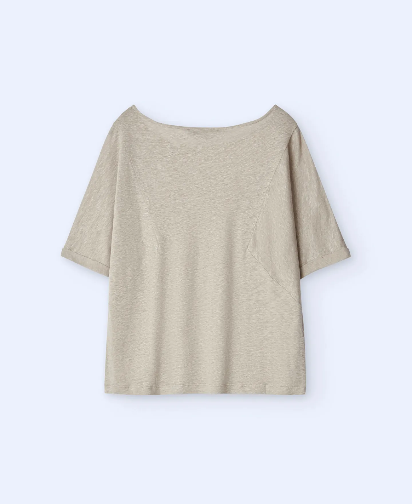 Adolfo Dominguez Camisetas>Camiseta Cuello Barco En Lino Piedra