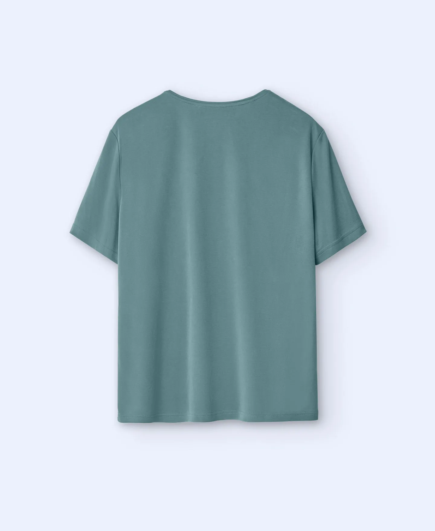 Adolfo Dominguez Camisetas Y Polos>Camiseta Cuello Caja En Modal Verde Gris