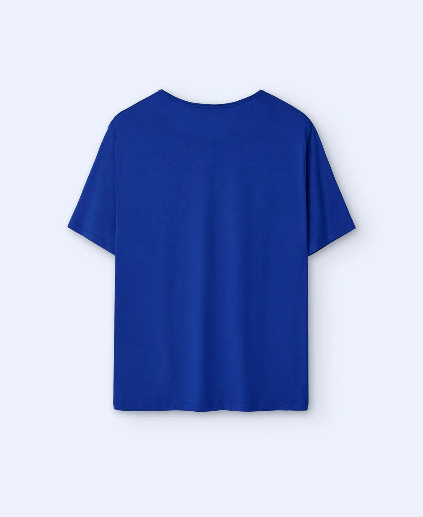 Adolfo Dominguez Camisetas Y Polos>Camiseta En Lyocell Y Algodon Cobalto