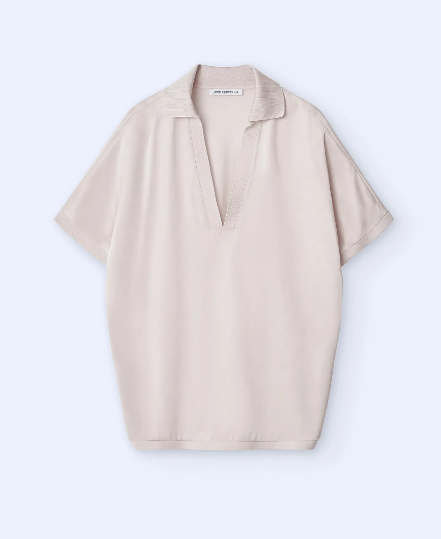 Adolfo Dominguez Camisetas>Camiseta Fluida Con Manga Japonesa Crema