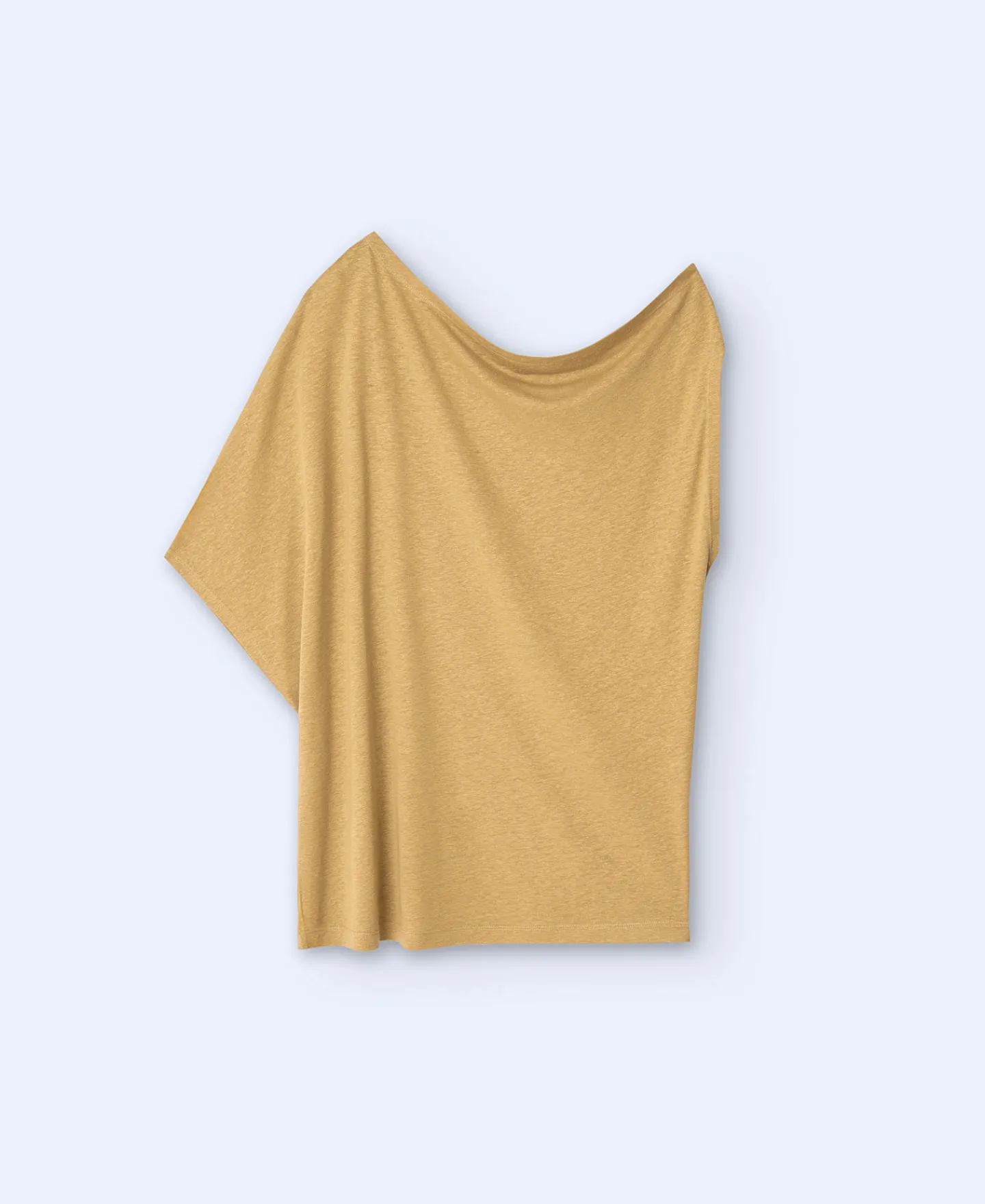 Adolfo Dominguez Camisetas>Camiseta Fluida En Lino Y Lyocell Caramelo