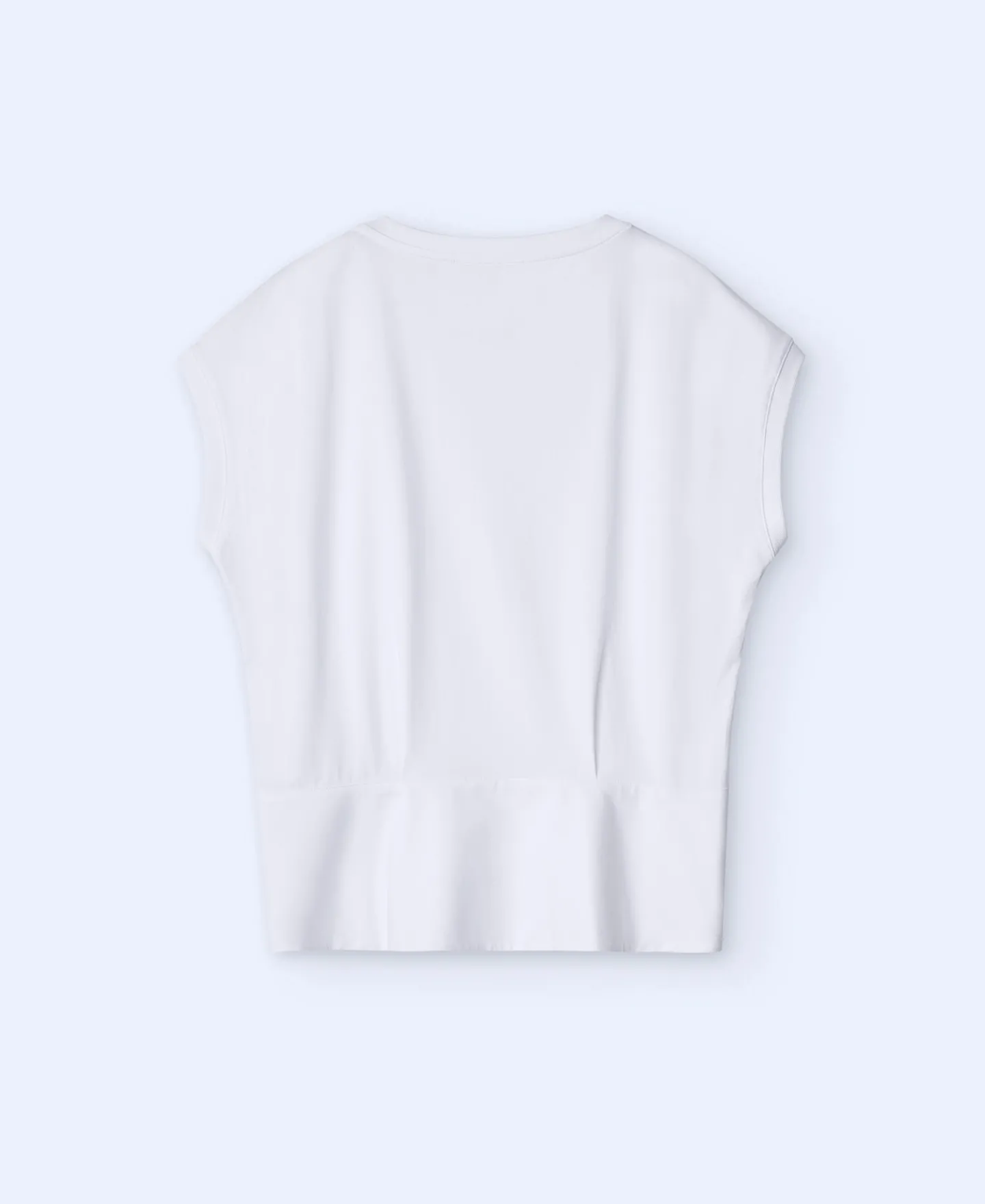 Adolfo Dominguez Camisetas>Camiseta Manga Caida En Algodon Elastico Blanco Natural