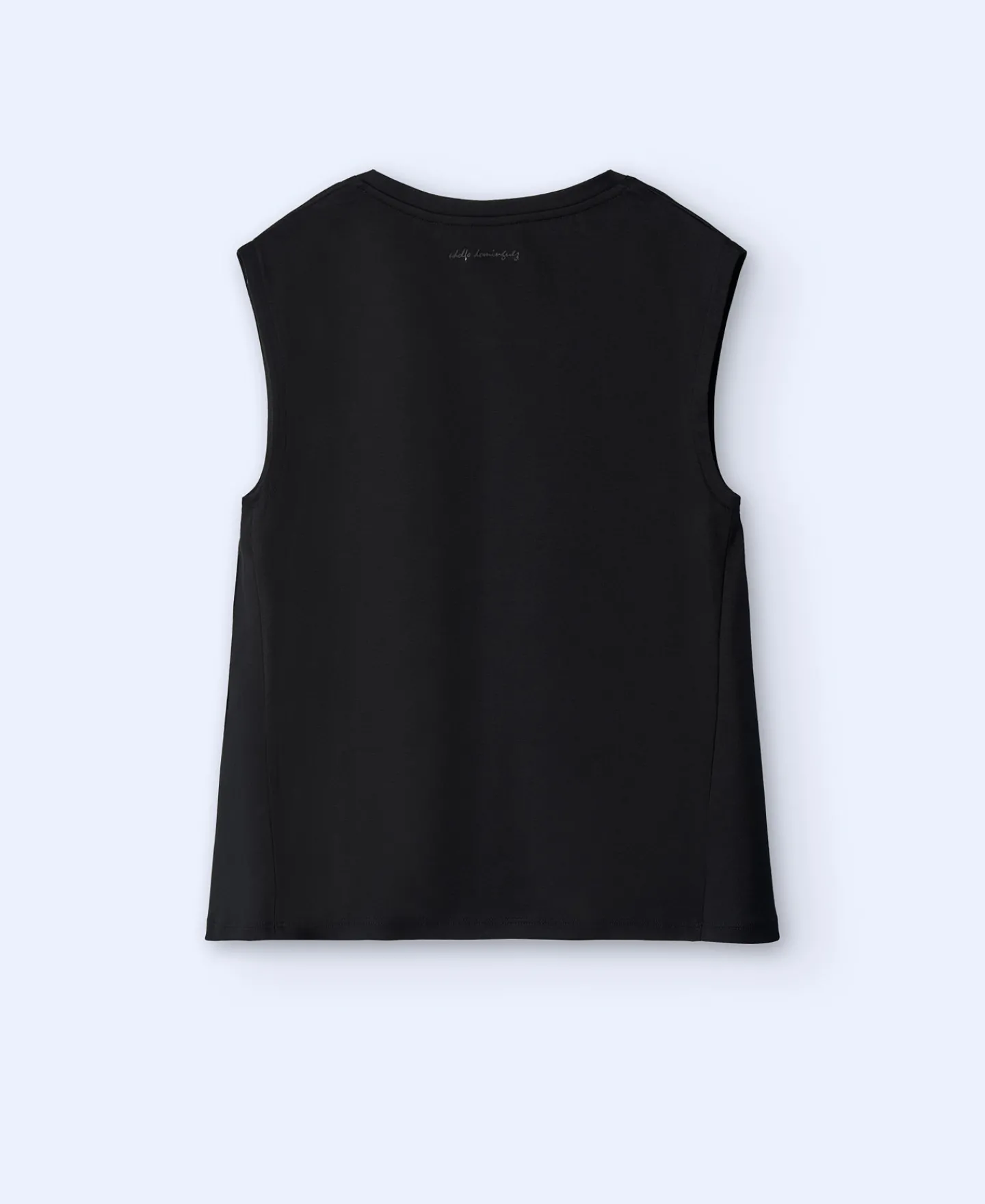 Adolfo Dominguez Camisetas>Camiseta Sin Mangas Escote Pico Blanco Y Negro