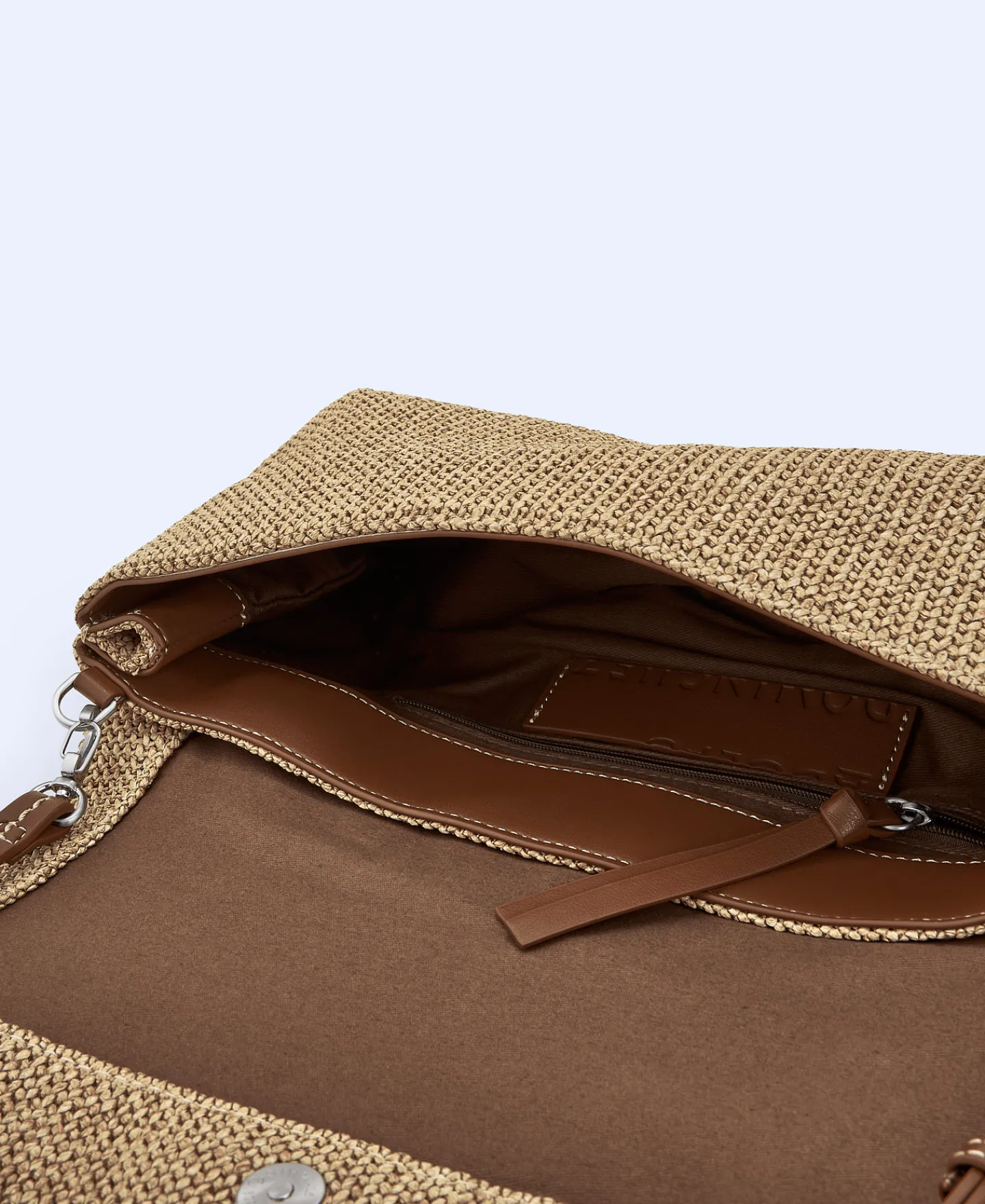 Adolfo Dominguez Bolsos>Cartera De Mano En Tejido Trenzado Natural