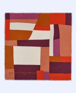 Adolfo Dominguez Foulares>Chal Bloques De Color En Lino Europeo Rojo