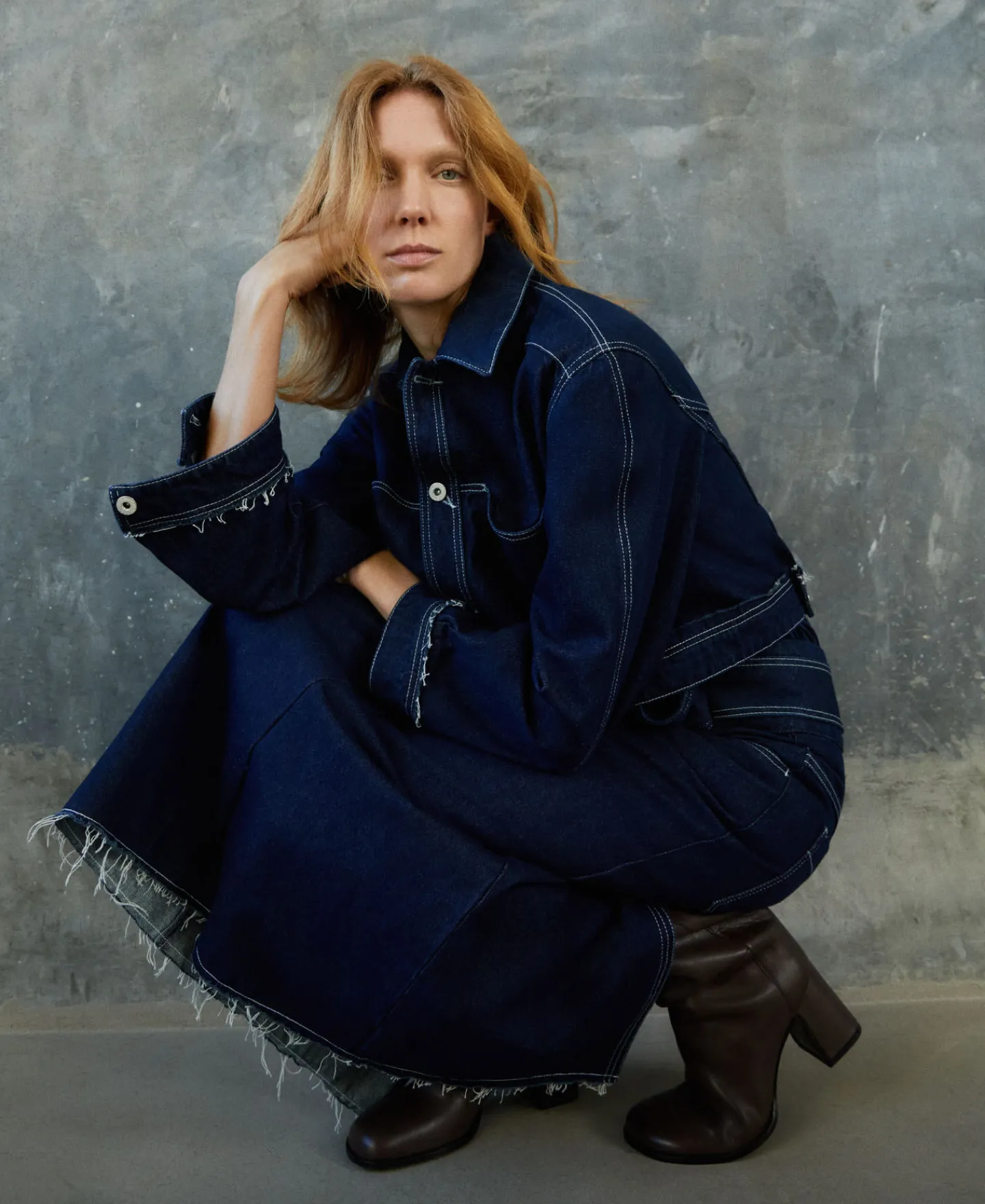 Adolfo Dominguez Abrigos Y Chaquetas>Chaqueta Denim En Algodon Azul Denim