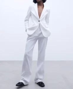 Adolfo Dominguez Blazer>Chaqueta Sastre En Algodon Blanco Natural