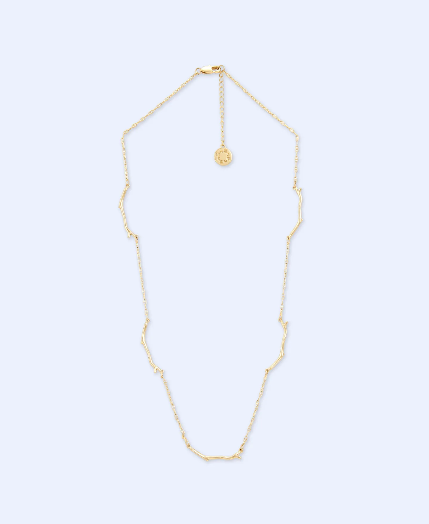 Adolfo Dominguez Bisutería>Collar Con Cadena De Ramas En Metal Dorado