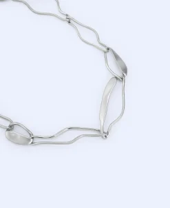 Adolfo Dominguez Bisutería>Collar Eslabones En Zinc Plata