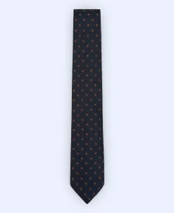 Adolfo Dominguez Corbata>Corbata En Lino Y Seda Azul Marino