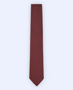 Adolfo Dominguez Corbata>Corbata Estampada En Seda Granate Estampado