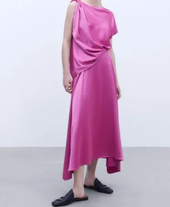 Adolfo Dominguez Faldas>Falda Midi Con Godet Rosa