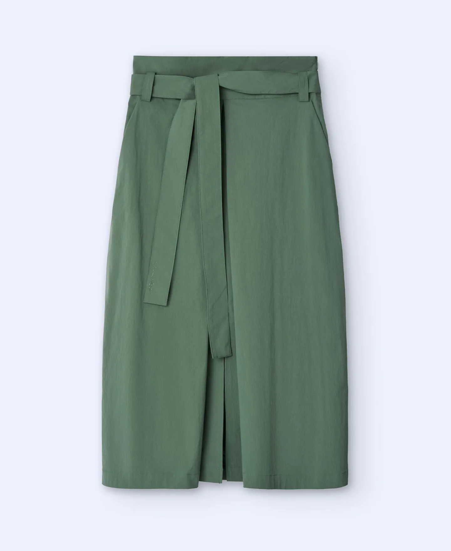 Adolfo Dominguez Faldas>Falda Midi En Algodon Y Nailon Verde