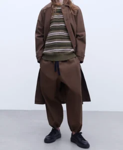 Adolfo Dominguez Abrigos Y Chaquetas>Gabardina Oversize En Algodon Encerado Marron