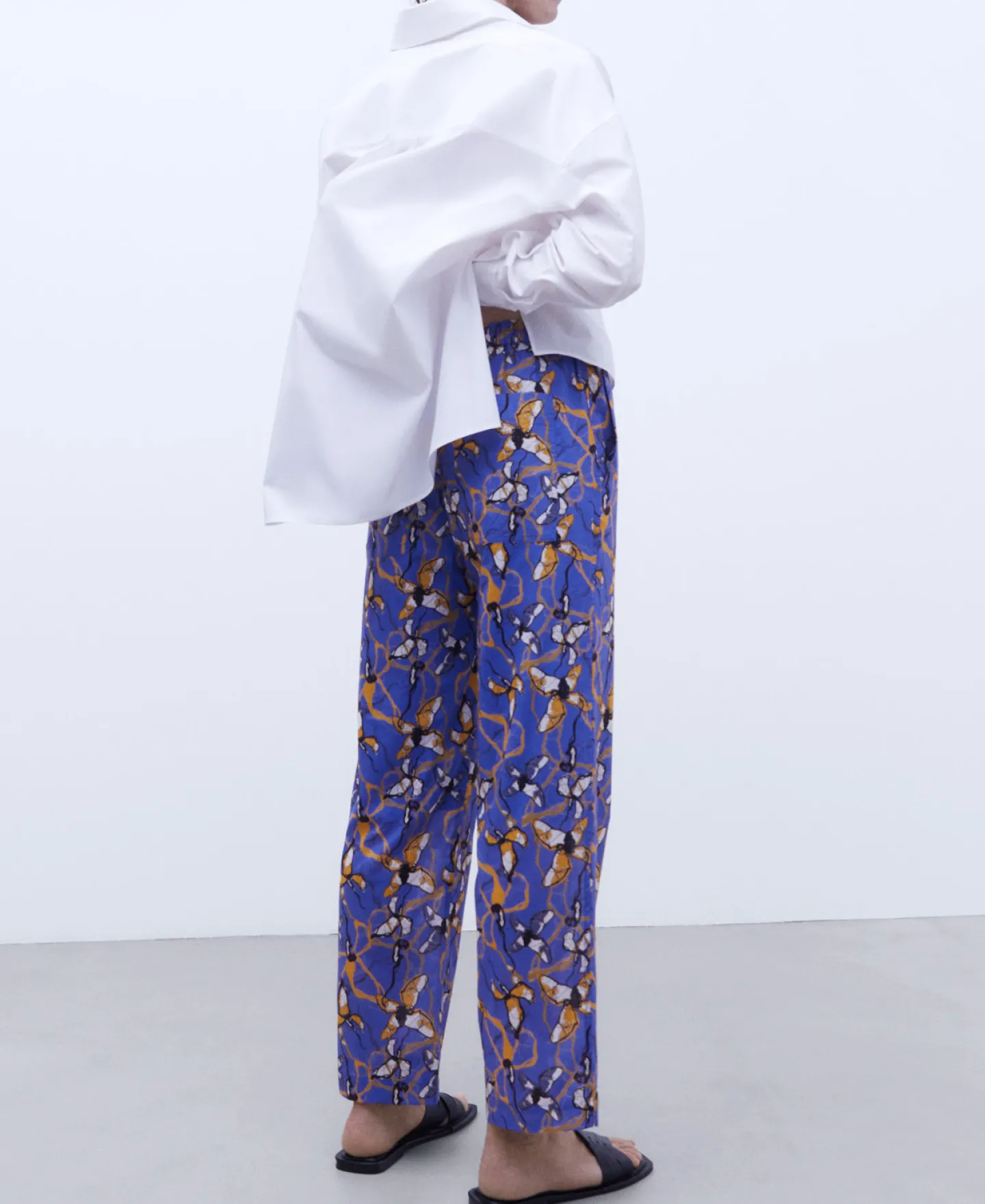Adolfo Dominguez Pantalones>Jogger Estampado En Algodon Azul Estampado