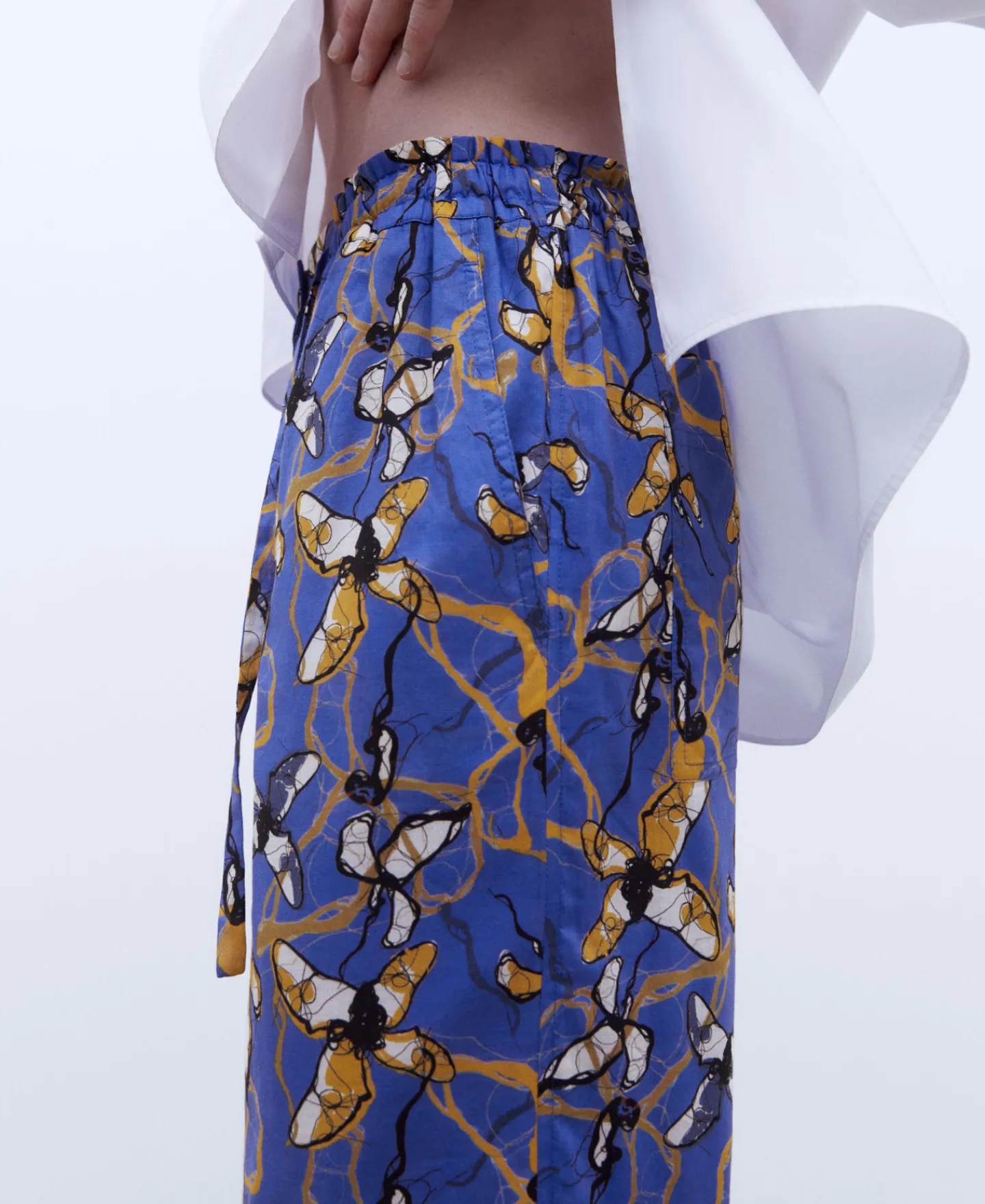 Adolfo Dominguez Pantalones>Jogger Estampado En Algodon Azul Estampado