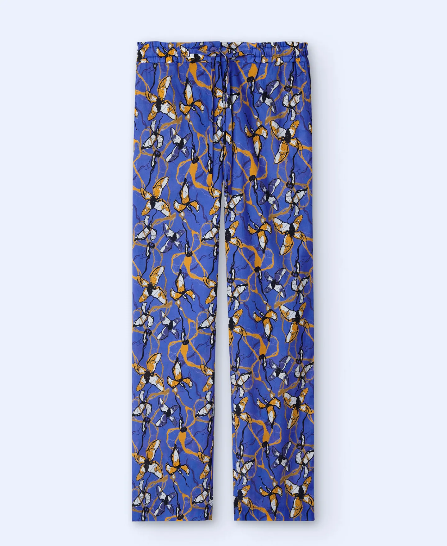 Adolfo Dominguez Pantalones>Jogger Estampado En Algodon Azul Estampado