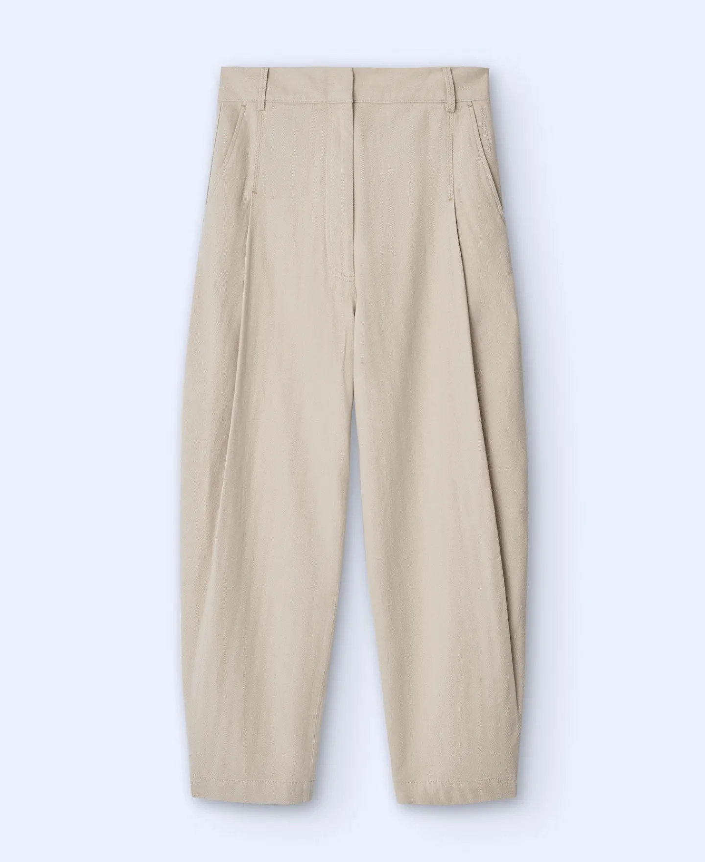 Adolfo Dominguez Pantalones>Pantalon Banana En Lino Y Algodon Amarillo Claro