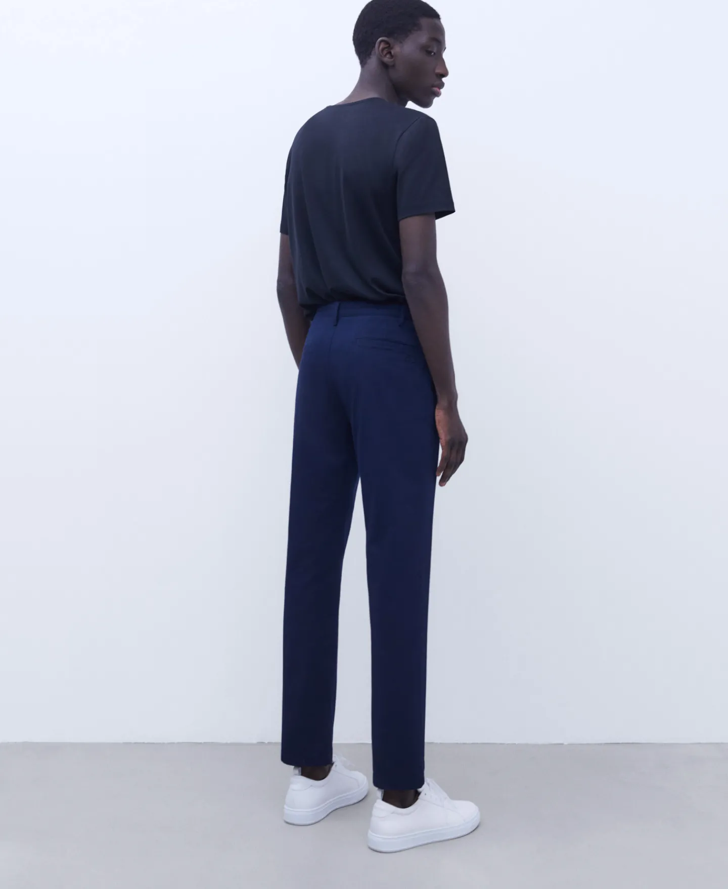 Adolfo Dominguez Pantalones>Pantalon Chino Bolsillo Italiano Azul Marino