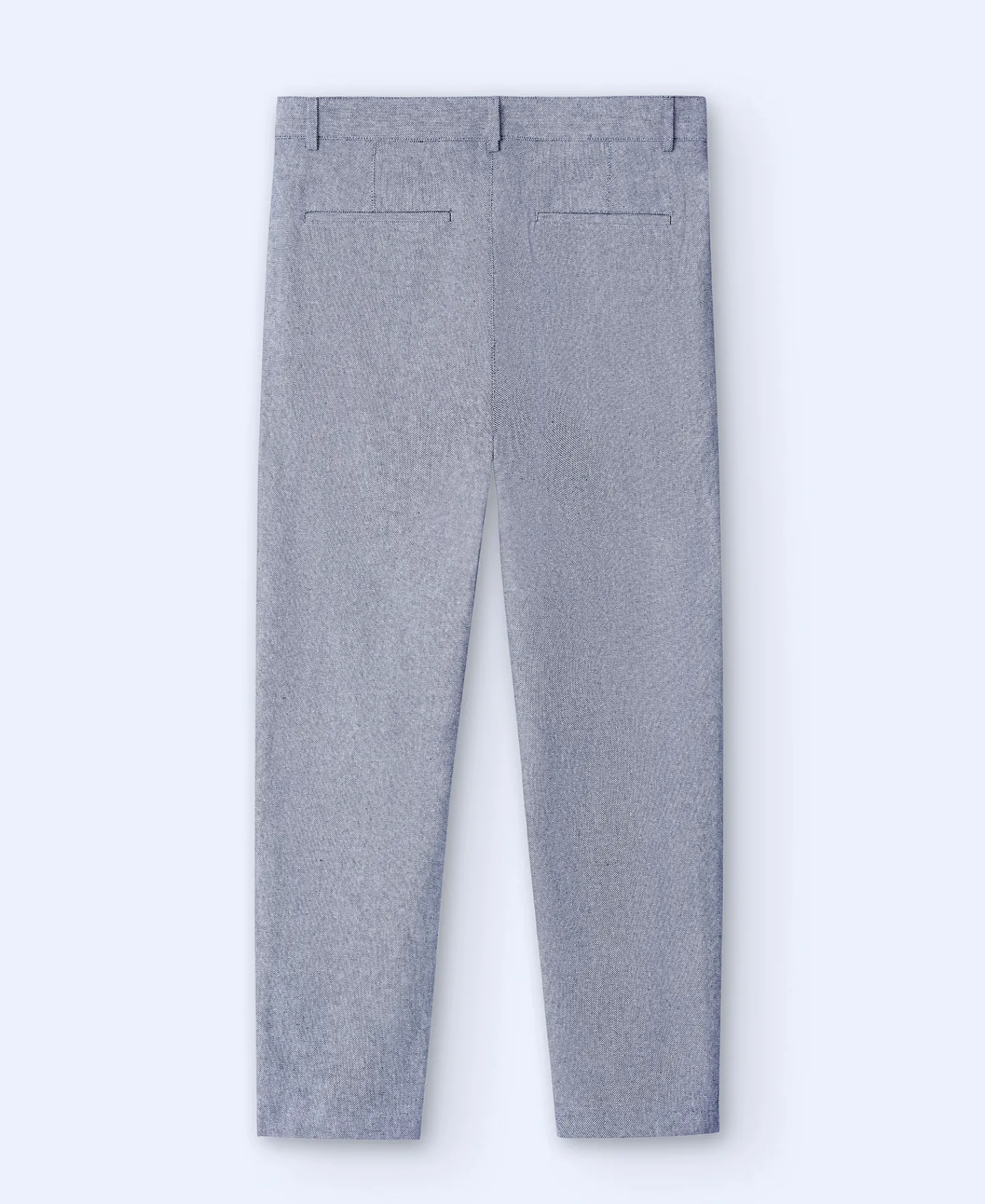 Adolfo Dominguez Pantalones>Pantalon Chino En Algodon Y Lino Marino Blanco