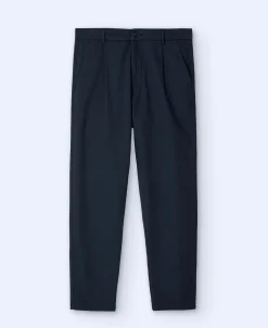Adolfo Dominguez Pantalones>Pantalon Chino Holgado Con Pinzas Azul Marino