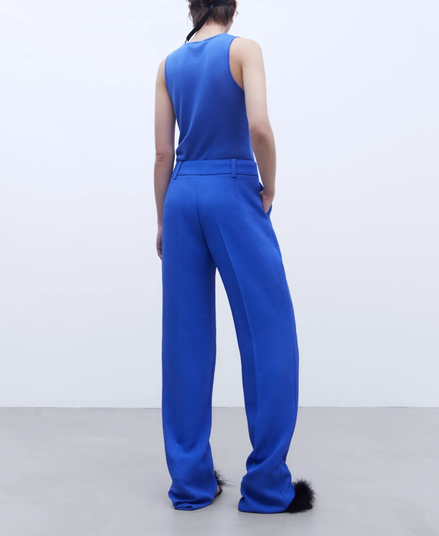 Adolfo Dominguez Pantalones>Pantalon De Pinzas Monocolor Azul