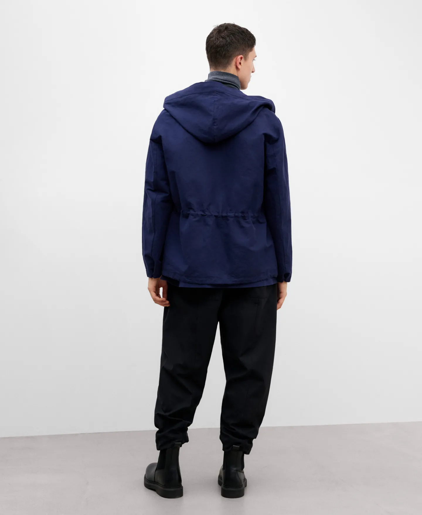 Adolfo Dominguez Abrigos Y Chaquetas>Parka En Lino Europeo Y Algodon Azul Royal