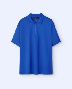 Adolfo Dominguez Camisetas Y Polos>Polo En Algodon Cobalto
