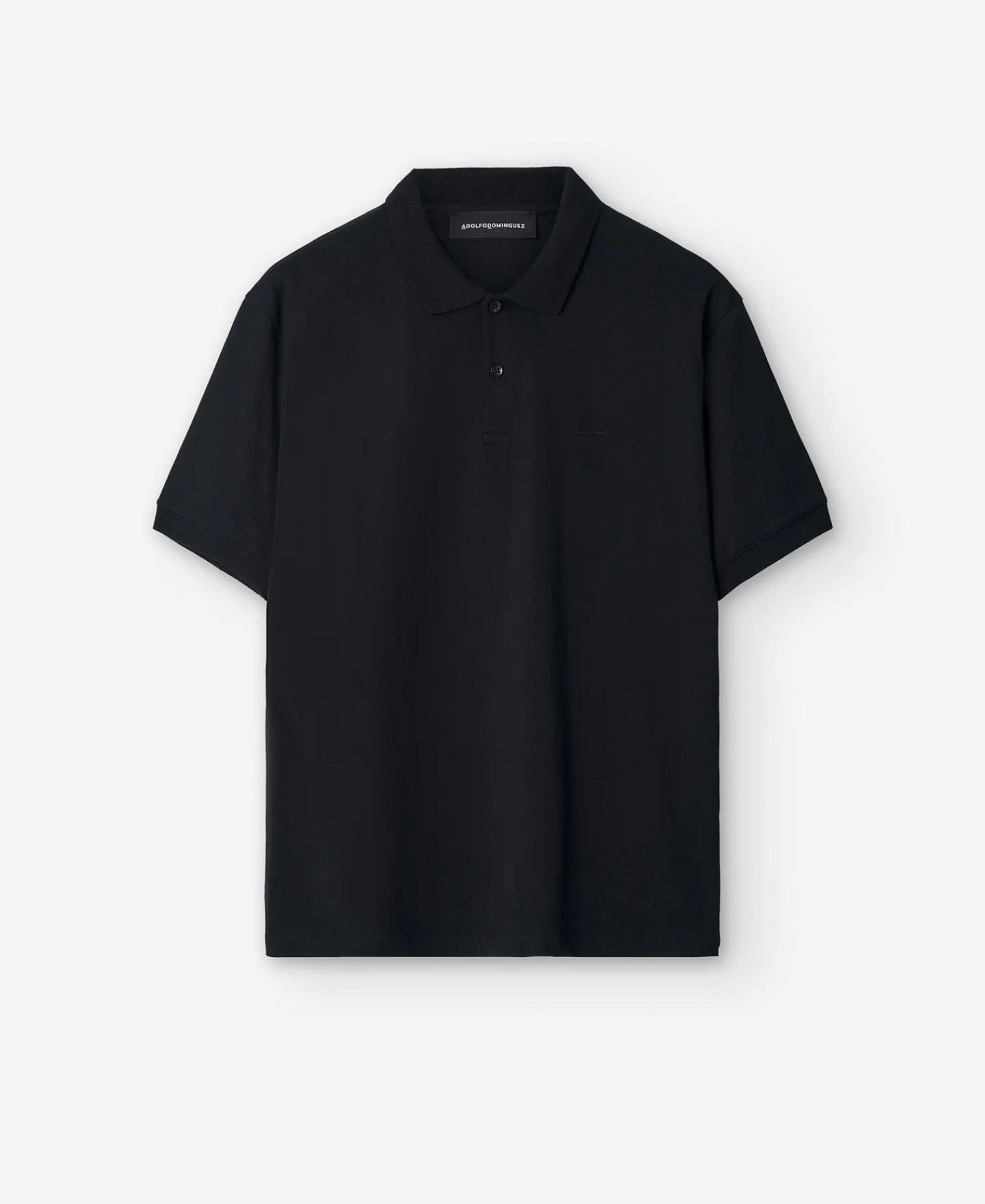 Adolfo Dominguez Camisetas Y Polos>Polo En Algodon Mercerizado Negro