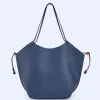 Adolfo Dominguez Bolsos>Shopper En Piel Vaqueta Azul Marino