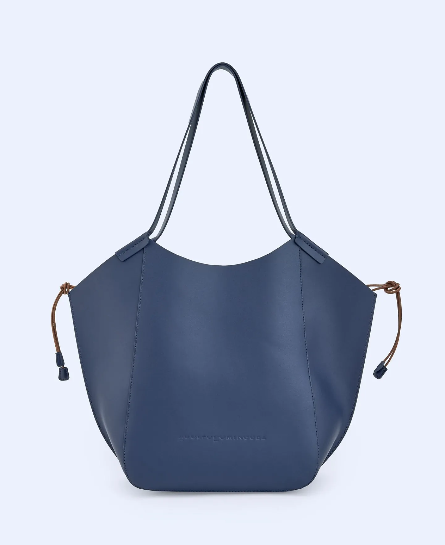 Adolfo Dominguez Bolsos>Shopper En Piel Vaqueta Azul Marino