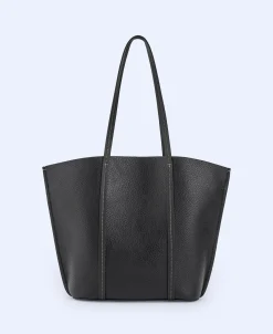 Adolfo Dominguez Bolsos>Shopper Reciclado En Textura Grano Negro