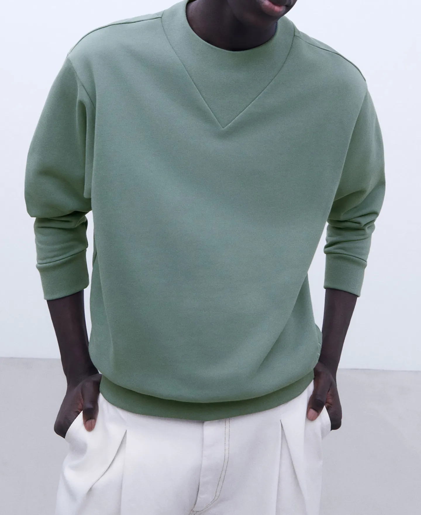 Adolfo Dominguez Sudaderas>Sudadera En Algodon Verde Gris