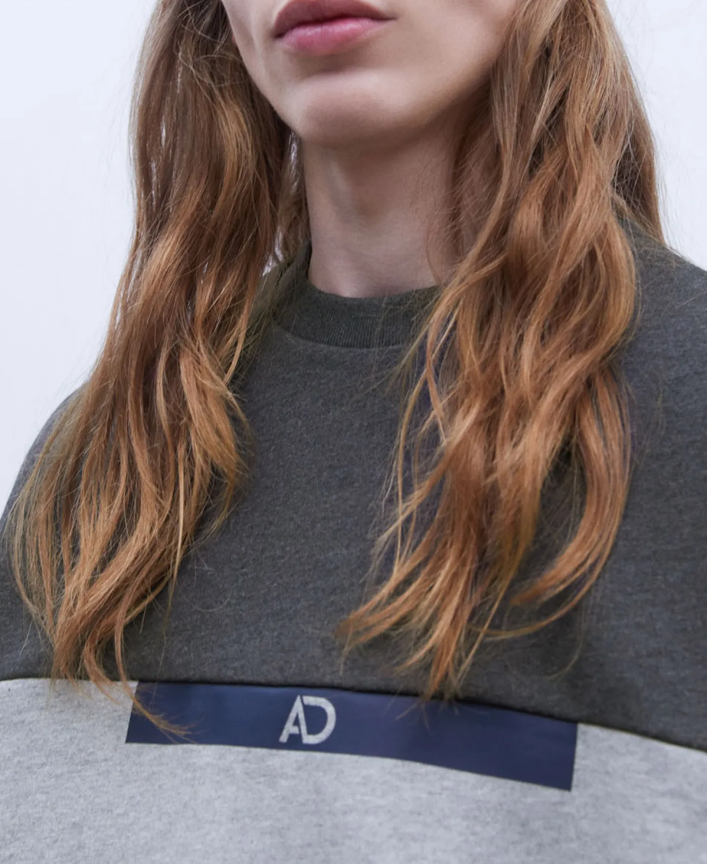 Adolfo Dominguez Sudaderas>Sudadera Oversize En Algodon Bicolor Gris Melange