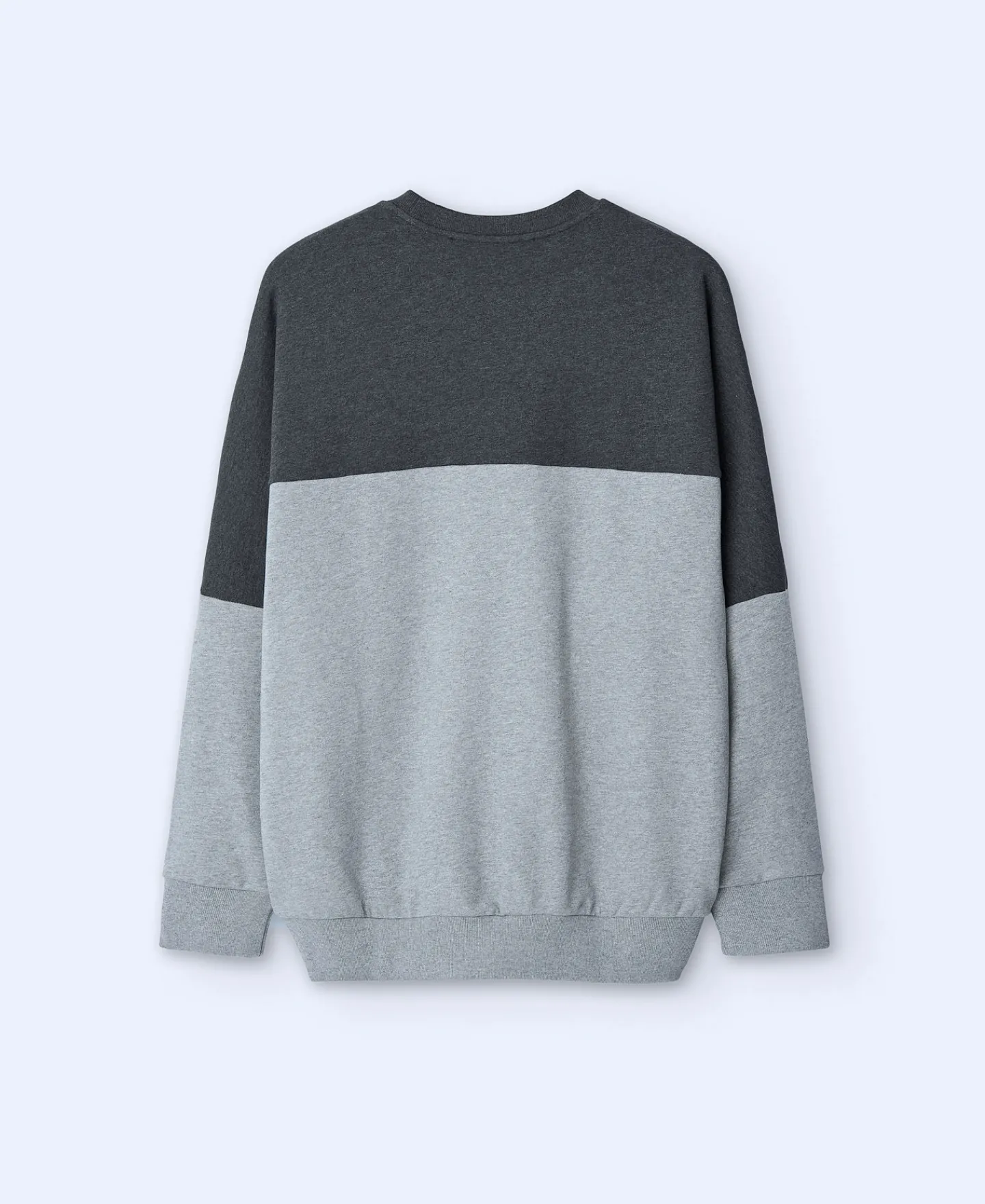 Adolfo Dominguez Sudaderas>Sudadera Oversize En Algodon Bicolor Gris Melange
