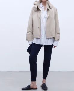 Adolfo Dominguez Abrigos Y Chaquetas>Trench Corta Con Capucha Piedra