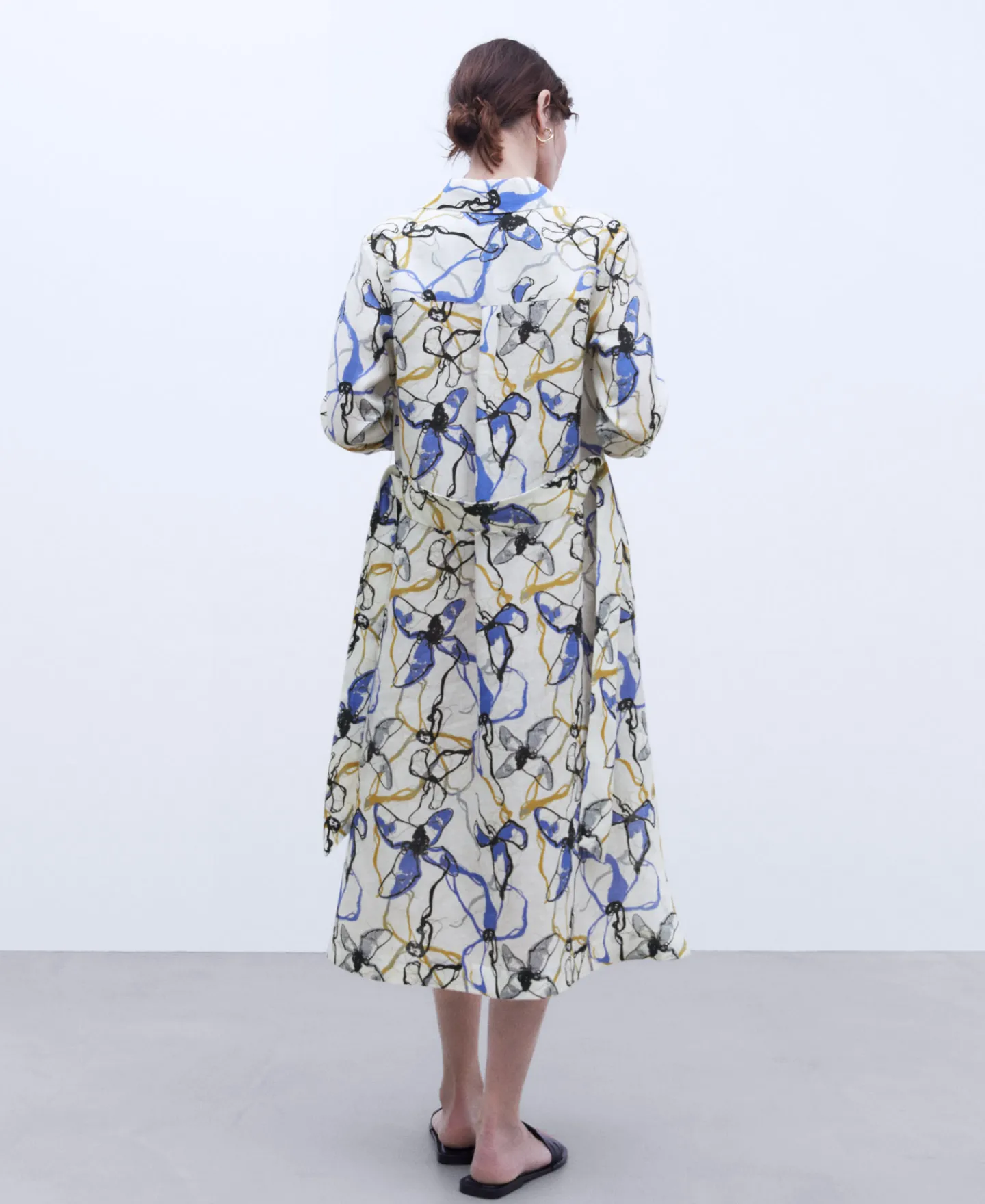 Adolfo Dominguez Vestidos Y Monos>Vestido Camisero Estampado En Lino Estampado Flores