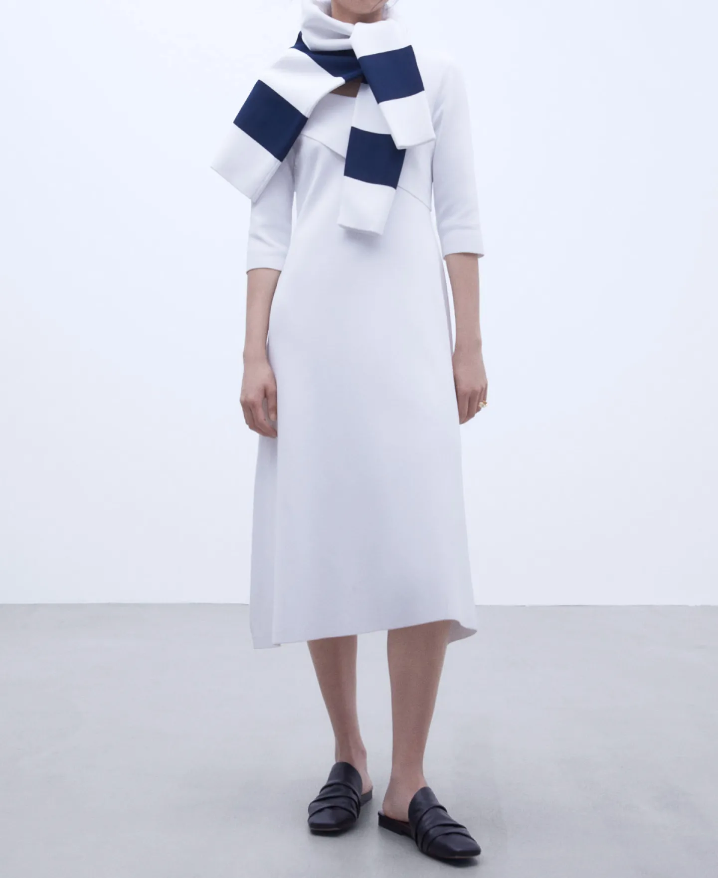 Adolfo Dominguez Vestidos Y Monos>Vestido Con Escote Cruzado Asimetrico Blanco