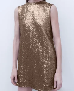Adolfo Dominguez Vestidos Y Monos>Vestido Corto De Lentejuelas Cobre